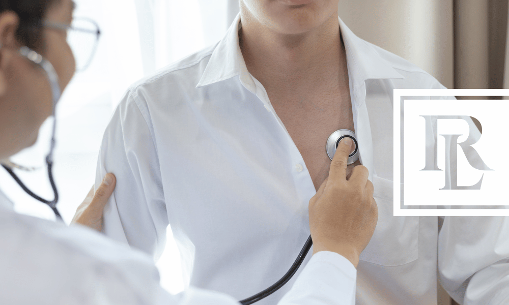 Doctor checking a patient's lungs with stethoscope