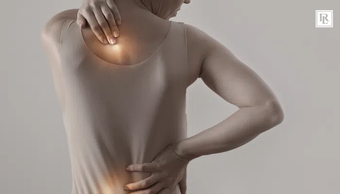woman with upper and lower back pain