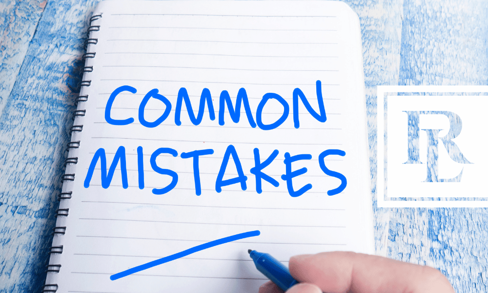 a pad of paper with the words 'Common Mistakes" written in blue