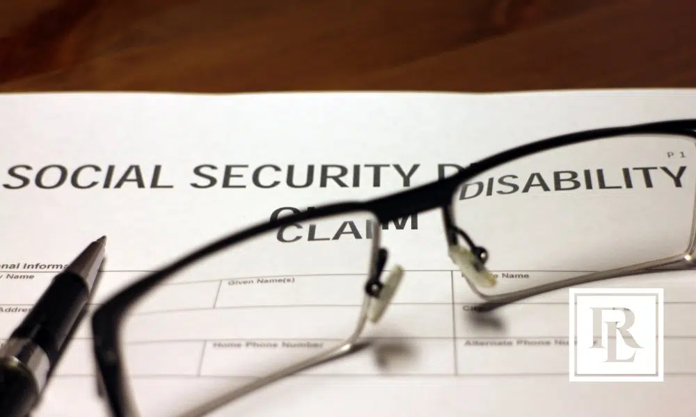 Social Security Disability form on a desk